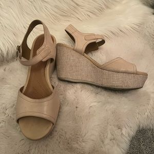 Clarks platform wedge sandals